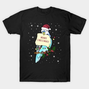 Merry Christmas! Blue budgie T-Shirt